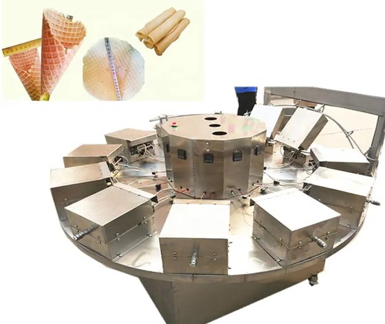 Cone waffle making machine for ice cream 25 kg / h