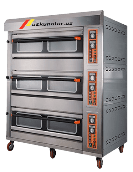 Electric and gas oven with 3 decks 9 trays