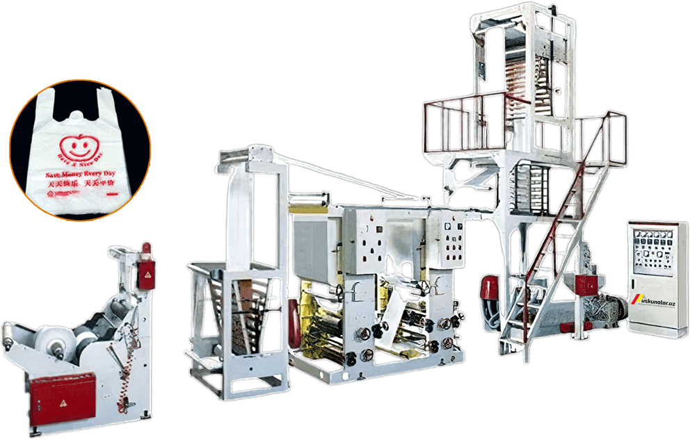 Polietilen paket ishlab chiqarish va dizayn pechat qilish uskunasi US-OR-FM800