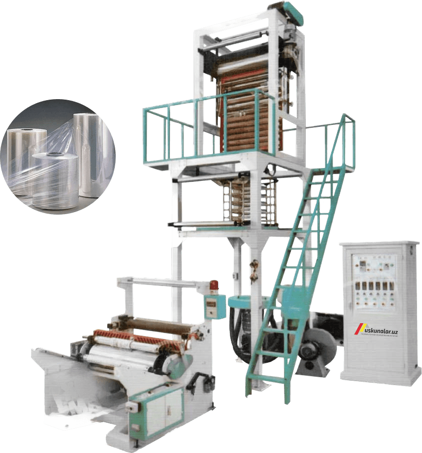 Biologik parchalanuvchi polietilen plyonka ishlab chiqaruvchi ekstruder US-XJQMJ-A45
