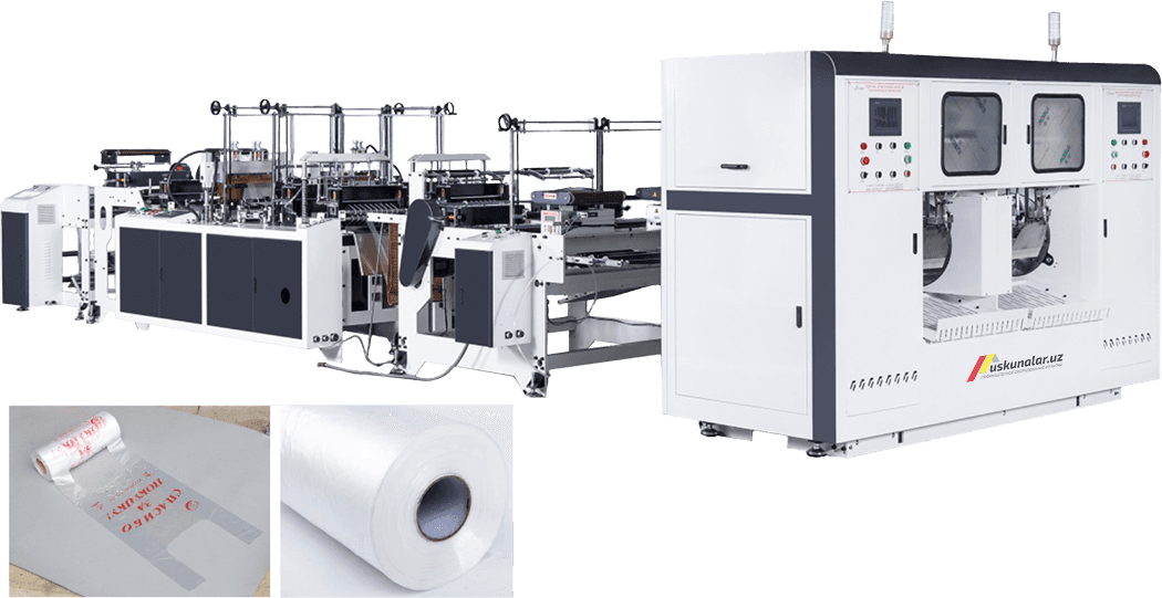 Оборудование для производства пакетов-маек и плоских пакетов в рулонах US-JDAP-400*2 (B)