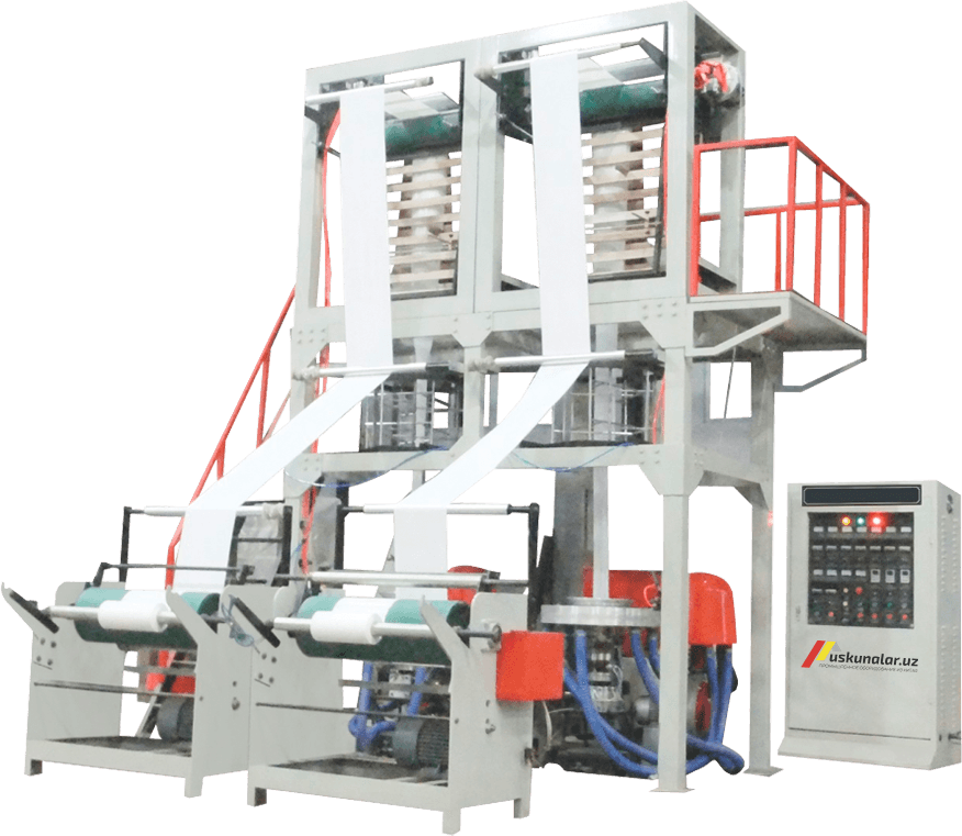 Polietilen rulonli plyonka ishlab chiqaruvchi 2 bo'lmali ekstruder US-SJ55-FM700