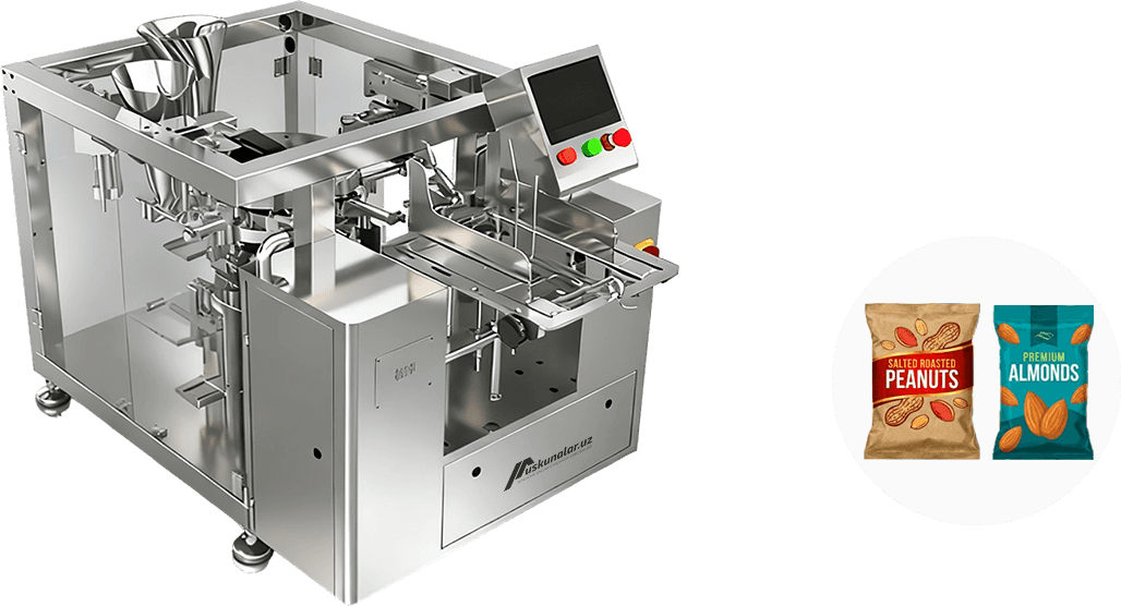 vertikal qadoqlash uskunasi, granula qadoqlash, chips qadoqlash, konfet qaqolash, shokolad qadoqlash, dori qadoqlash, yong'oq qadoqlash, chuchvara qadoqlash, qadoqlash uskunasi