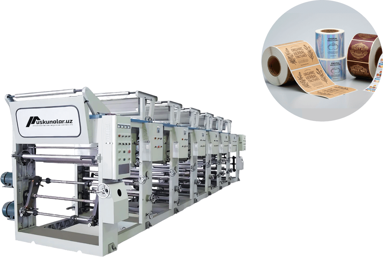 rotogravur uskunasi, rotogravur perchatlash, gravur uskunasi, qadoqlash bosmasi, yuqori sifatli bosma, qog'oz bosmasi, yorliq bosmasi, bosma texnologioyasi, pechatlash texnologiyasi