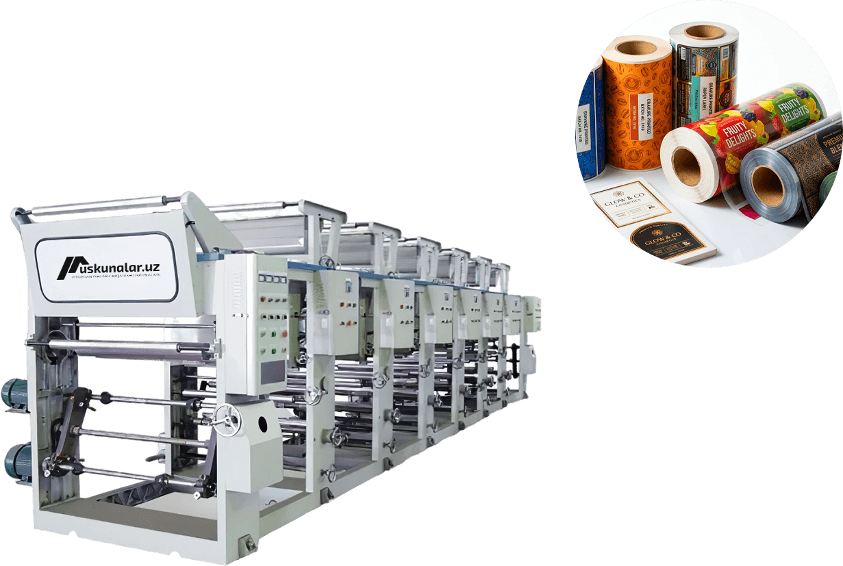 rotogravur uskunasi, rotogravur perchatlash, gravur uskunasi, qadoqlash bosmasi, yuqori sifatli bosma, qog'oz bosmasi, yorliq bosmasi, bosma texnologioyasi, pechatlash texnologiyasi